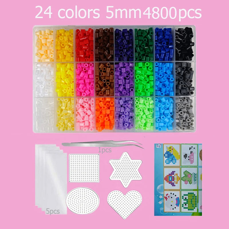 Hama Beads Kit – Fuse Bead Set with Pegboards & Iron