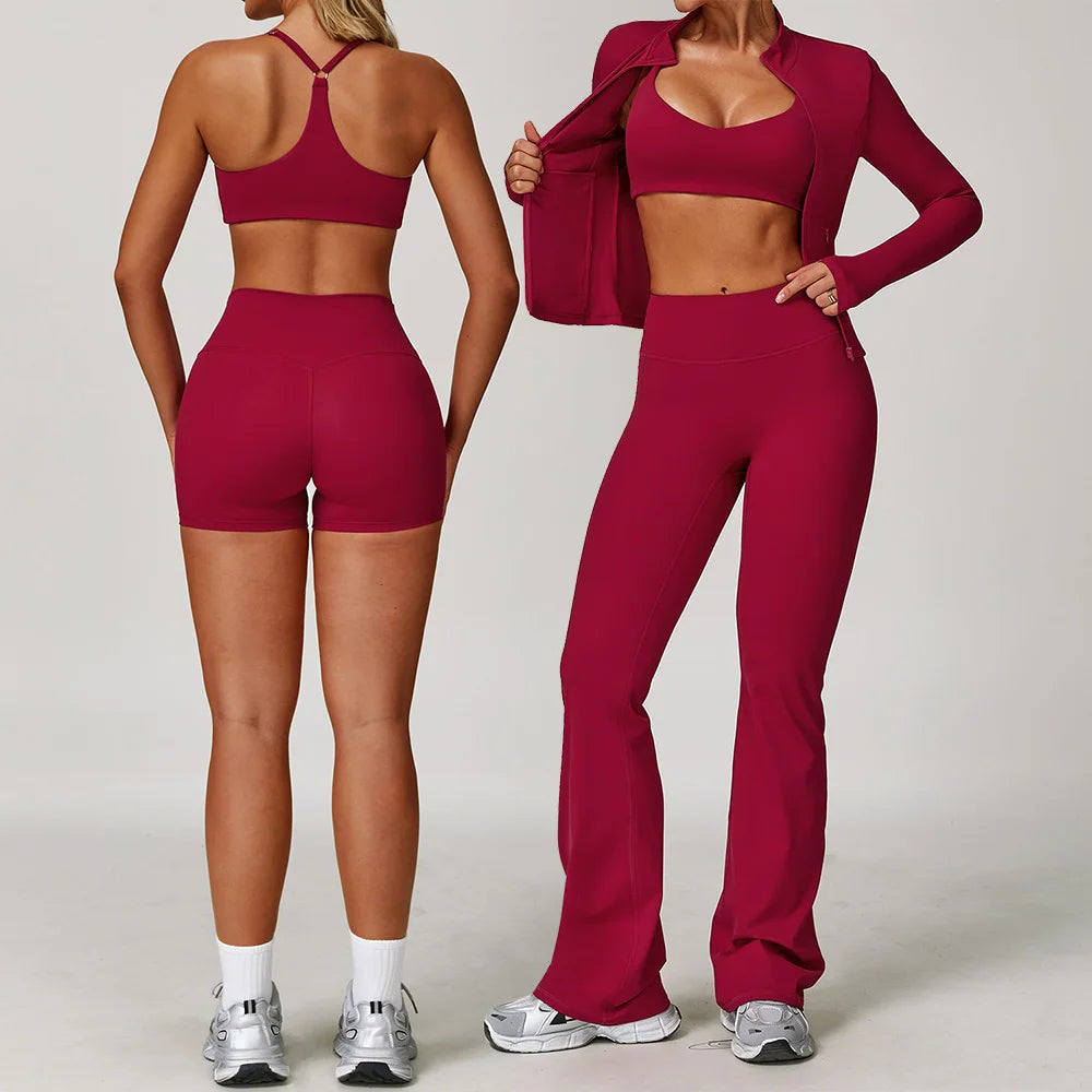 Women's Yoga Set – 2 & 3 Piece Sports Bra & Shorts Activewear