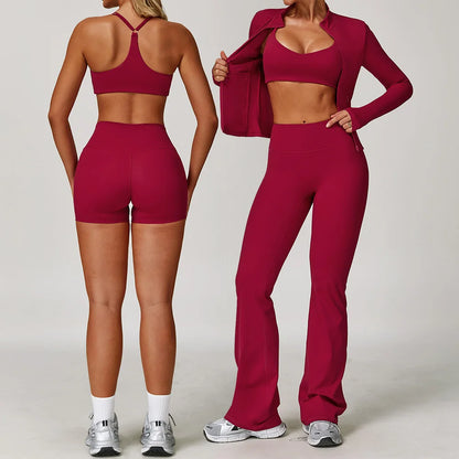 Women's Yoga Set – 2 & 3 Piece Sports Bra & Shorts Activewear