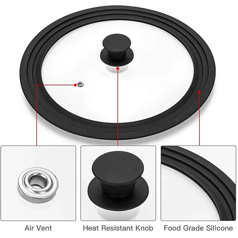 Universal Tempered Glass Lid for Pots & Pans – Multi-Size