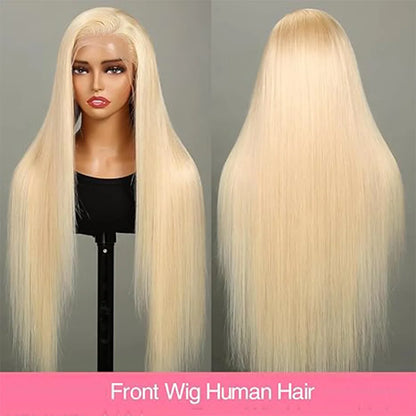 613 Blonde Lace Front Wig – Bone Straight Human Hair, 13x4 & 13x6 HD Lace
