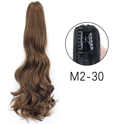 Synthetic Long Straight Claw Clip Ponytail Hair Extensions 24inch Heat Resistant Pony Tail Piece