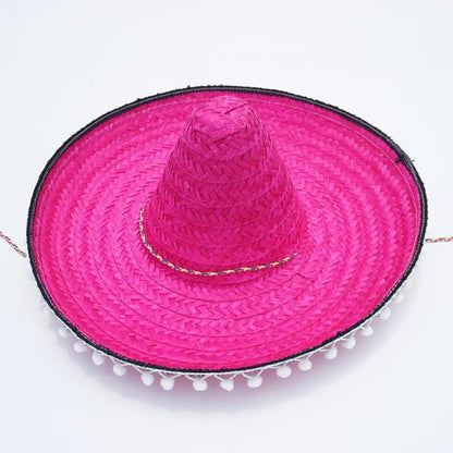 Colorful Mexican Sombrero Party Hat – Wide Brim Straw Hat