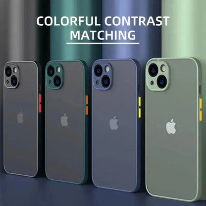 Shockproof Armor Matte Case Iphone 16 15 14 Plus 13 11 12 Pro Max Luxury Silicone Bumper Clear Hard