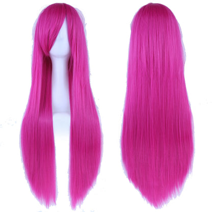 32 Inch Long Straight Synthetic Wig – Cosplay & Party, 36 Colors