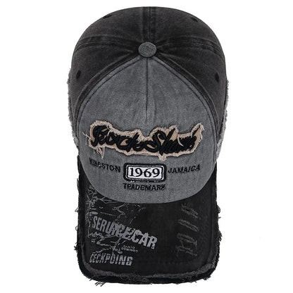 Embroidered Vintage Baseball Cap – Distressed Streetwear Hat