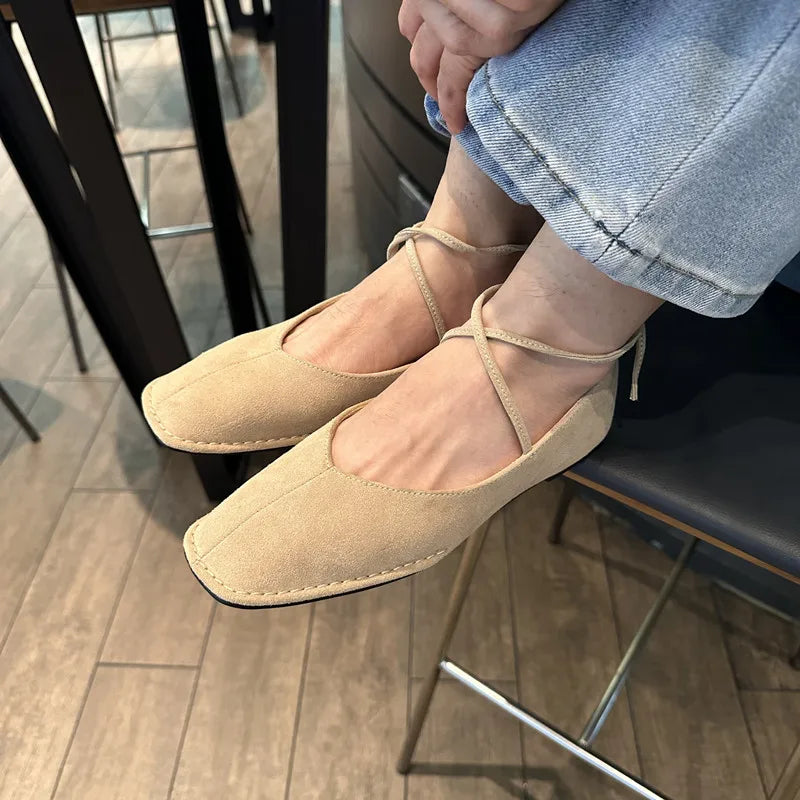 Women's Soft Suede Ballet Flats – Mary Jane Slip-On Shoes