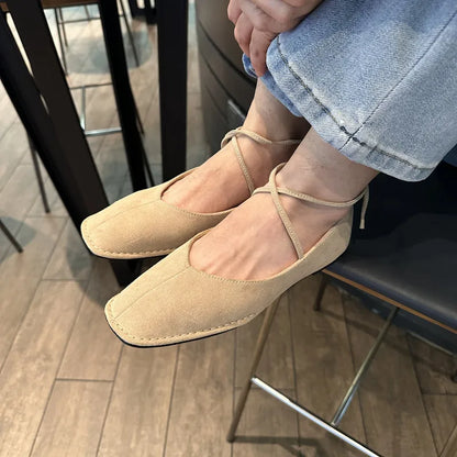 Women's Soft Suede Ballet Flats – Mary Jane Slip-On Shoes