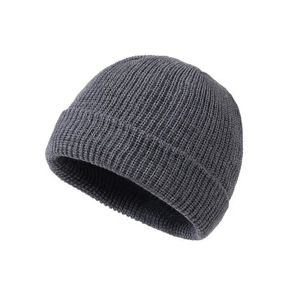 Solid Color Knit Beanie for Men & Women – Warm Winter Skull Cap