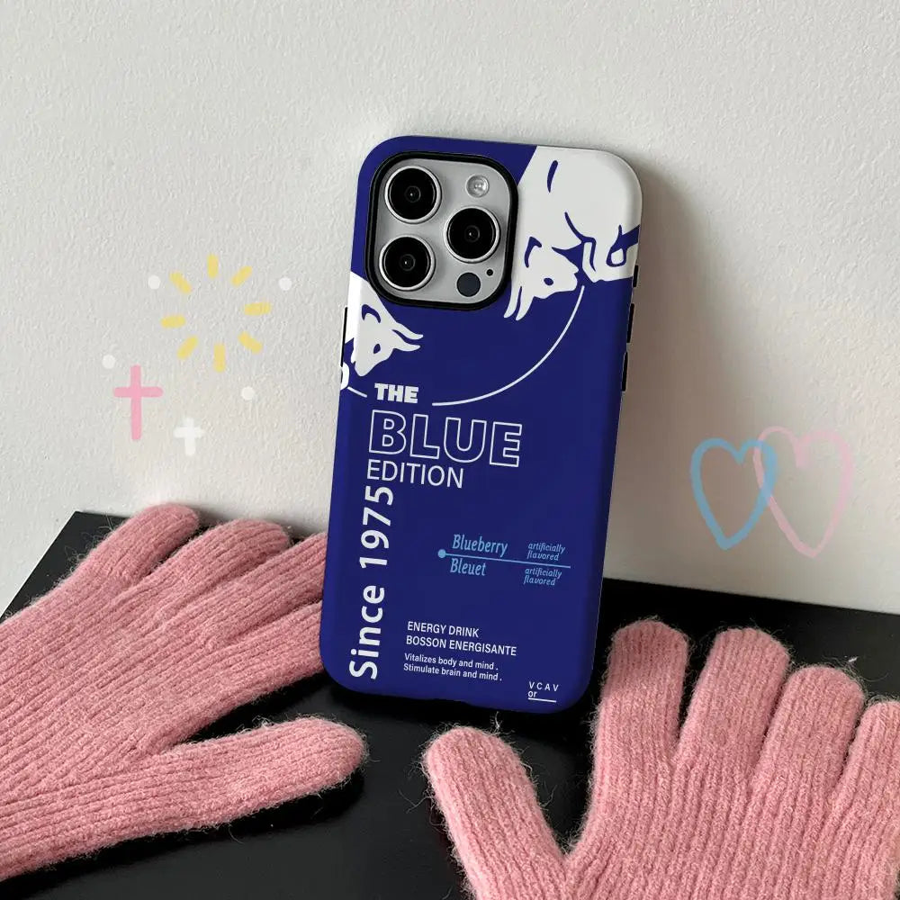 Bull Drink Stylish Design Phone Case Film Shell Iphone 16e 16 15 14 13 12 11 Pro Max Plus Xs