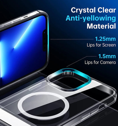 Magnetic Clear Phone Case Kickstand Iphone 17 16 15 14 Pro Max 13 12 11 Mini Plus Shockproof Mobile