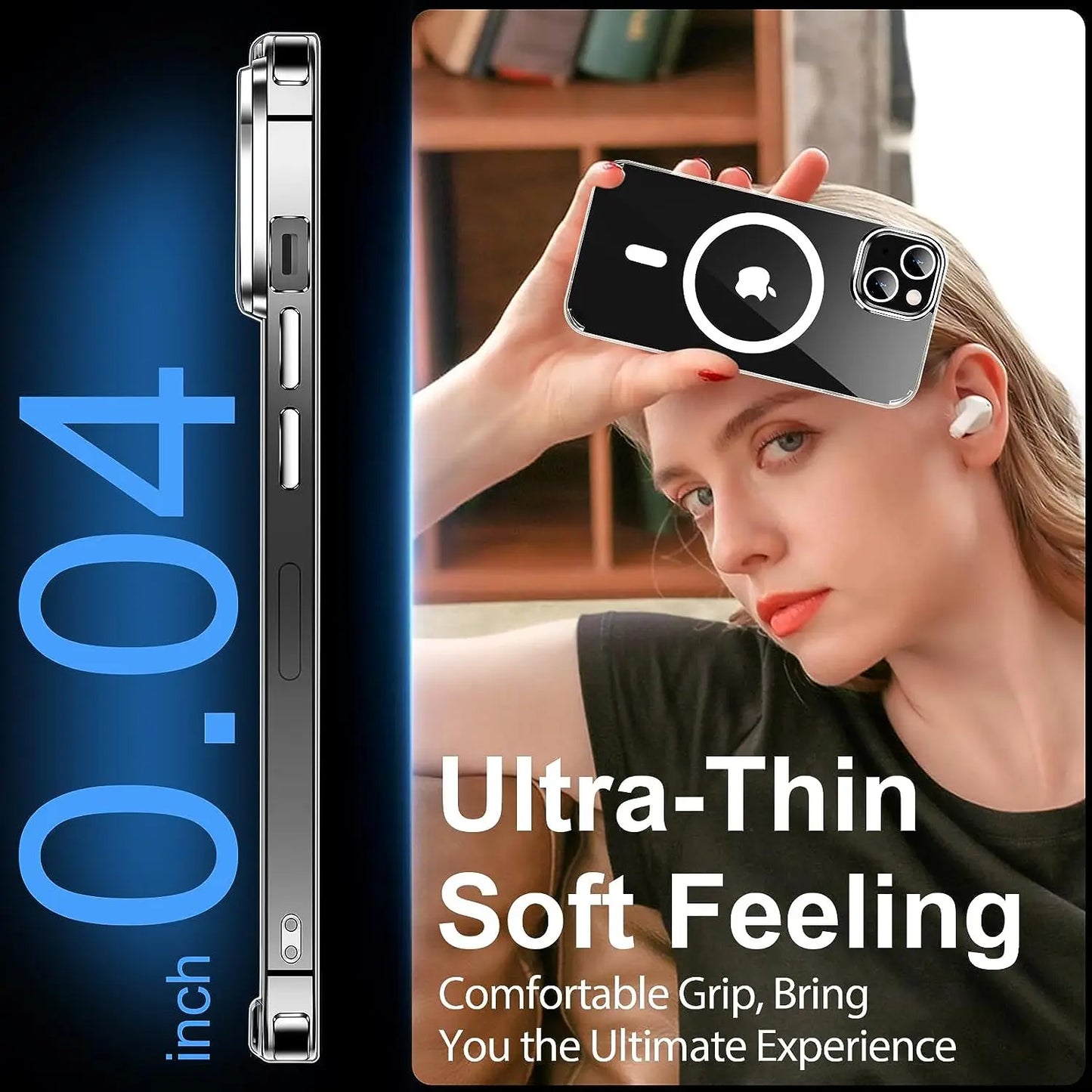 Ultra Slim Clear Magnetic Phone Case Iphone 16 15 14 Pro Max Plus 12 13 Mini 11 Mobile Shockproof