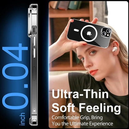 Ultra Slim Clear Magnetic Phone Case Iphone 16 15 14 Pro Max Plus 12 13 Mini 11 Mobile Shockproof