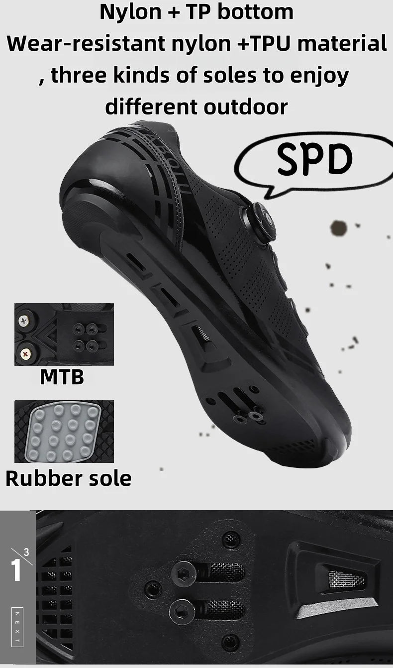 MTB Cycling Shoes Unisex – SPD Cleat Compatible, Non-Slip Road & Mountain Bike Shoes