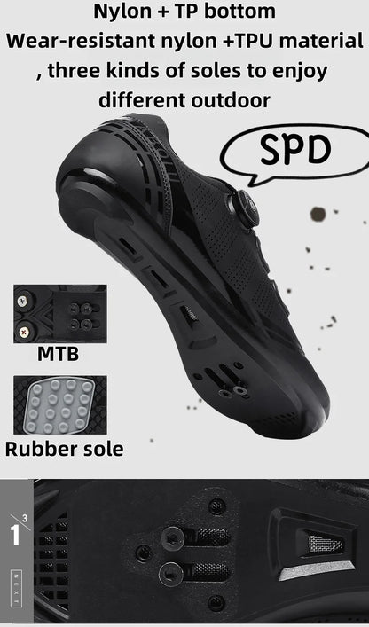 MTB Cycling Shoes Unisex – SPD Cleat Compatible, Non-Slip Road & Mountain Bike Shoes