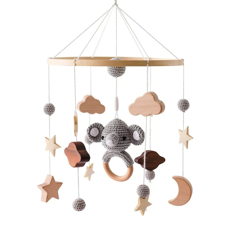 Baby Crib Music Box Mobile – Rotating Arm with Hanging Rattles