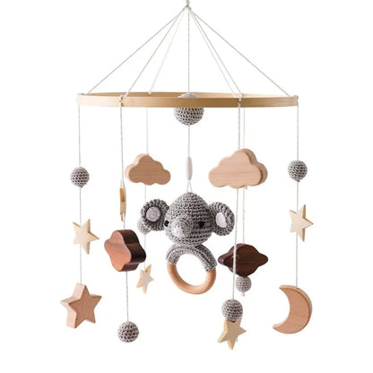 Baby Crib Music Box Mobile – Rotating Arm with Hanging Rattles