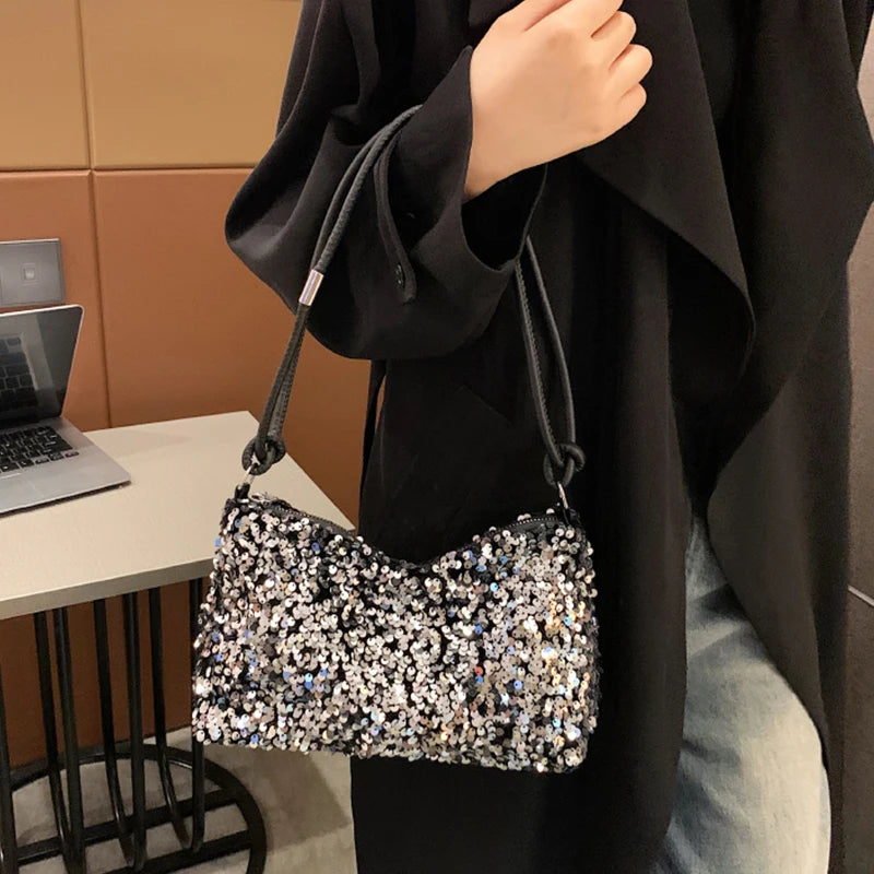 Sequin Underarm Bag – Trendy Mini Shoulder Bag for Women