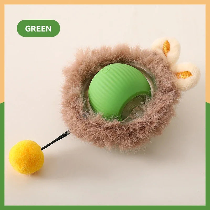 Automatic Rolling Ball Cat Toy with Fake Tail – USB Rechargeable