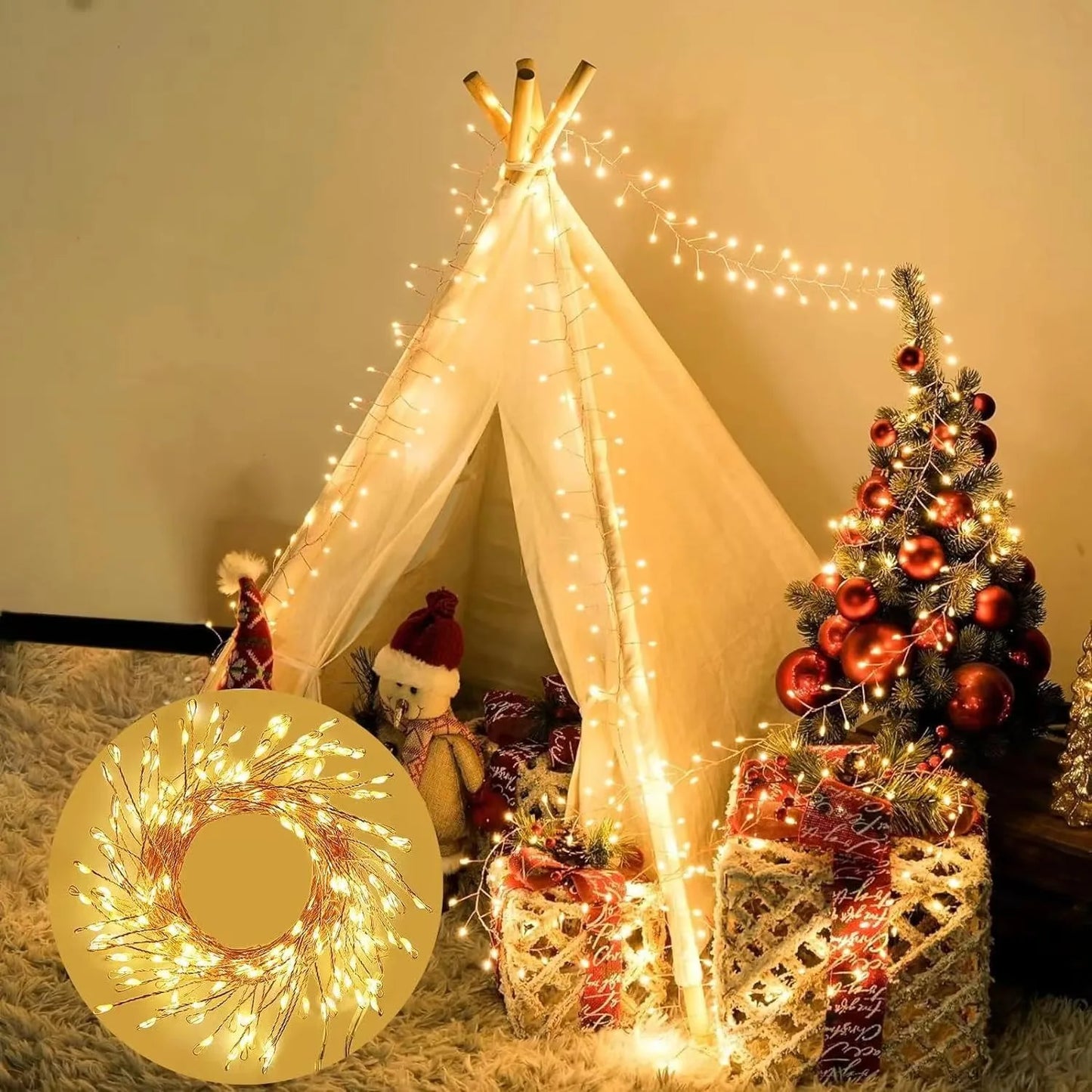 3 6 9m Usb Power Led Firecracker String Lights Remote Control Garland Fairy Wedding Party Garden