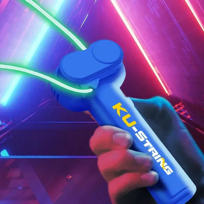 Glow in the Dark String Launcher Toy – Luminous Light-Up Rope Handheld Kids Party Toy