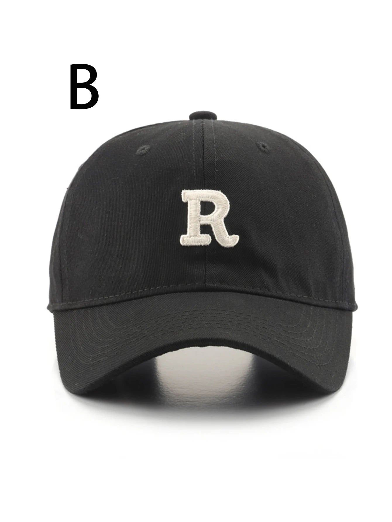 Letter R Embroidered Baseball Cap – Unisex Cotton Hat