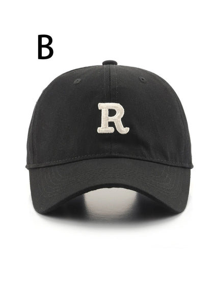 Letter R Embroidered Baseball Cap – Unisex Cotton Hat