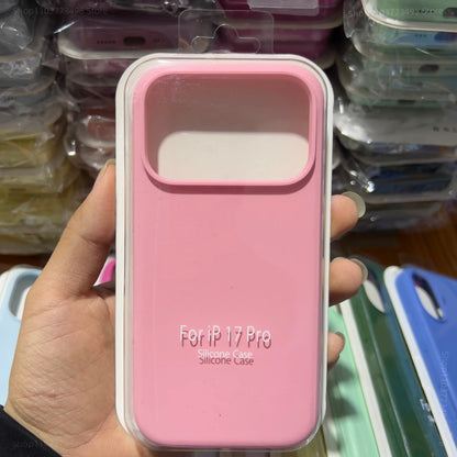 Official Liquid Silicone Skin Feel Case Iphone 17air 14 15 16 17 Pro Max Solid Candy Colour Color