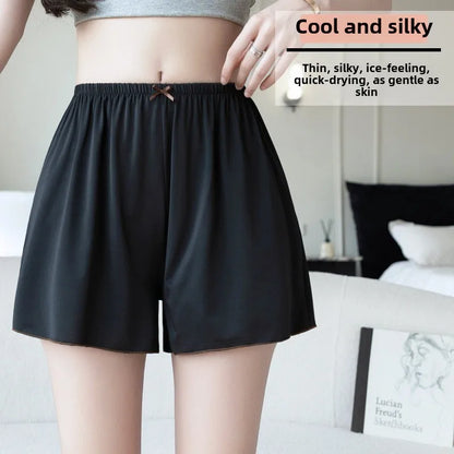 Ice Silk Pajama Shorts – Loose Breathable Summer Home Shorts