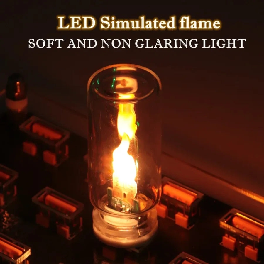 Usb Flame Flickering Led Frosted Clear Glass Candle Night Light Simulated Car Home Room Laptop Pc