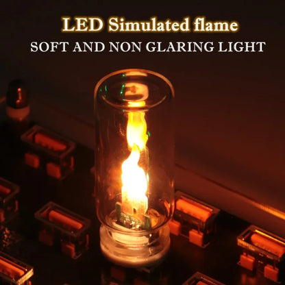 Usb Flame Flickering Led Frosted Clear Glass Candle Night Light Simulated Car Home Room Laptop Pc