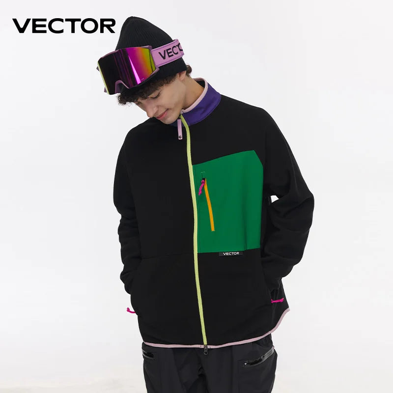 Vector Fleece Zip-Up Jacket – Contrast Color Block