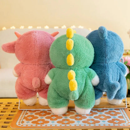 Kawaii Bear Plush Toy in Animal Costume Onesie – Soft Stuffed Doll