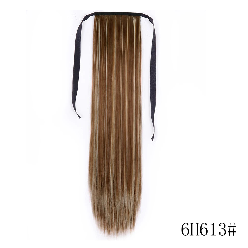 Wrap Around Ponytail Extension – Long Straight Synthetic Clip-In