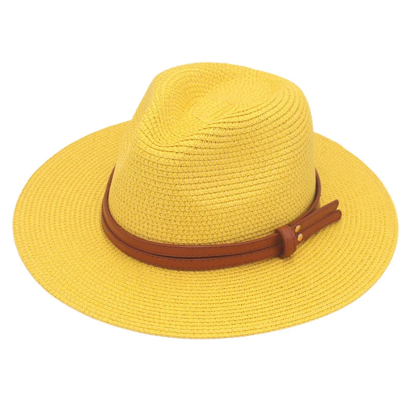 Straw Panama Sun Hat – Wide Brim Unisex Beach Hat