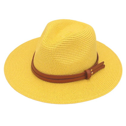 Straw Panama Sun Hat – Wide Brim Unisex Beach Hat