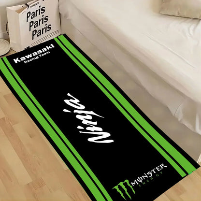 Kawasaki Motorcycle Area Rug Anti-Slip Floor Mat for Garage & Home Decor
