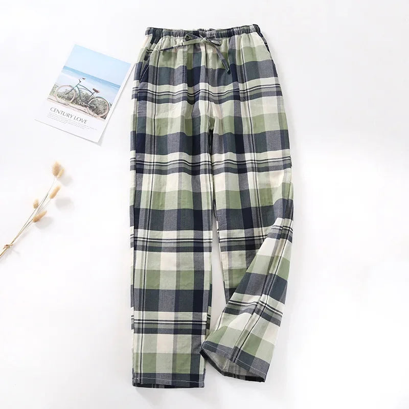 Plaid Cotton Pajama Pants for Men & Women