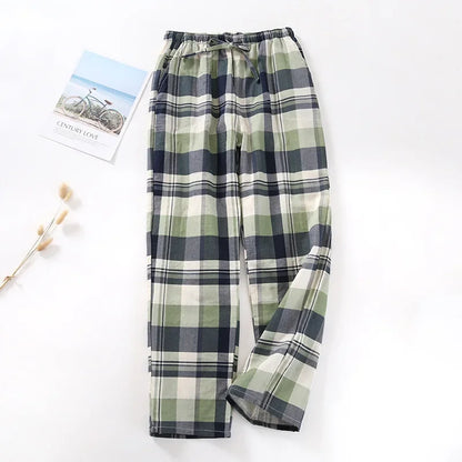 Plaid Cotton Pajama Pants for Men & Women