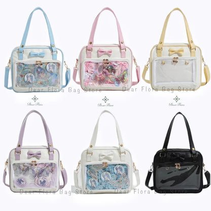 Cute Bow Ita Bag – Transparent DIY Badge Crossbody