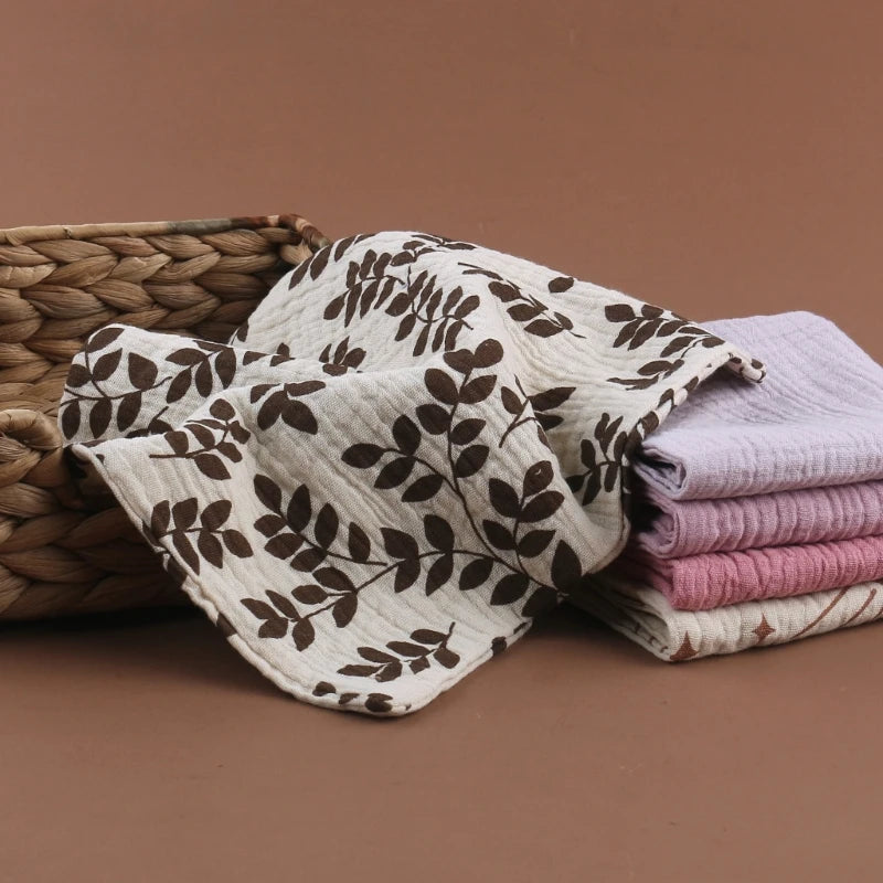 Baby Muslin Washcloths 5-Pack – Soft Gauze Cotton Face Towels