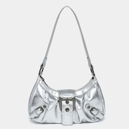 Retro Y2K Leather Shoulder Bag Women's Vintage Hobo Purse