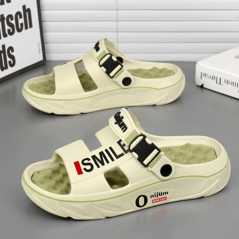 Summer Men S Massage Slippers Indoor Outdoor Sandals Beach Comfortable Soft Slides Clogs Casual