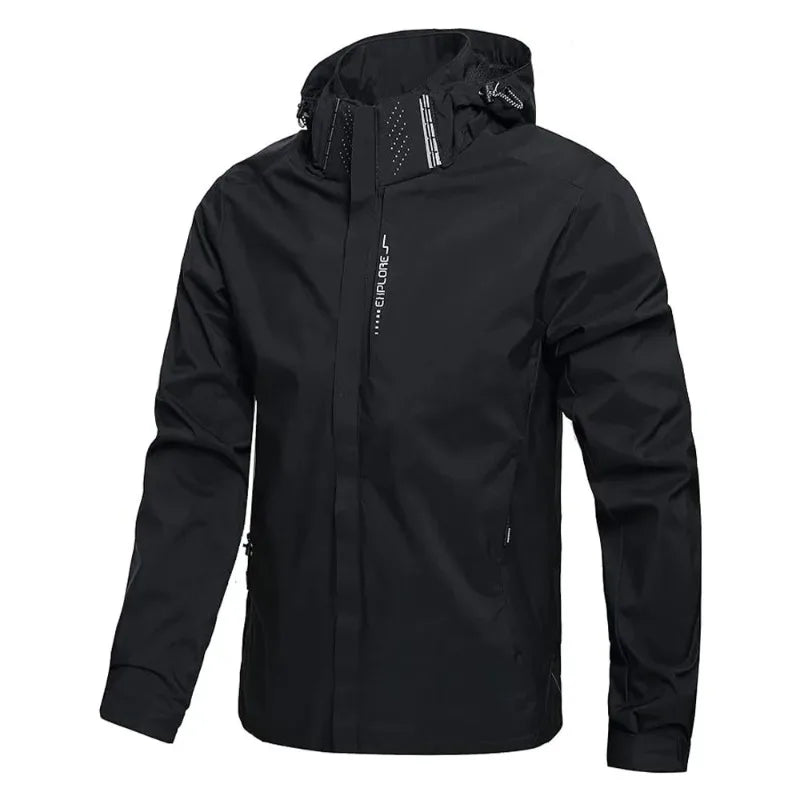Men's Waterproof Hooded Jacket – Lightweight Windproof Outdoor Raincoat