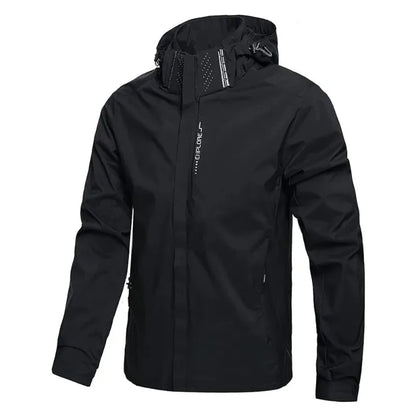 Men's Waterproof Hooded Jacket – Lightweight Windproof Outdoor Raincoat