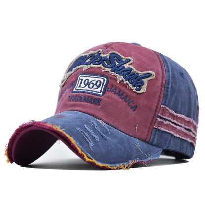 Vintage Baseball Cap – 1969 Embroidered Washed Cotton Snapback, Unisex