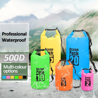 Waterproof Dry Bag 2L–30L – PVC Ocean Pack for Outdoor Sports