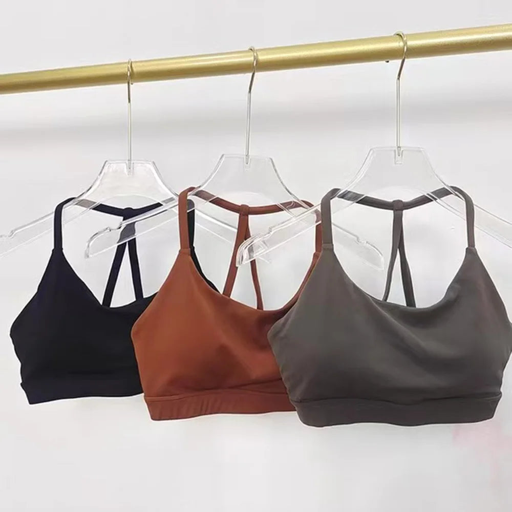 Women's Sports Bra – Open Back Halter Neck Yoga Fitness Bra