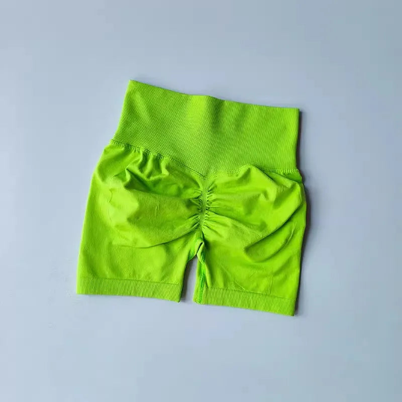 Women's High-Waist Yoga Shorts with Butt Lift & Ruched Back