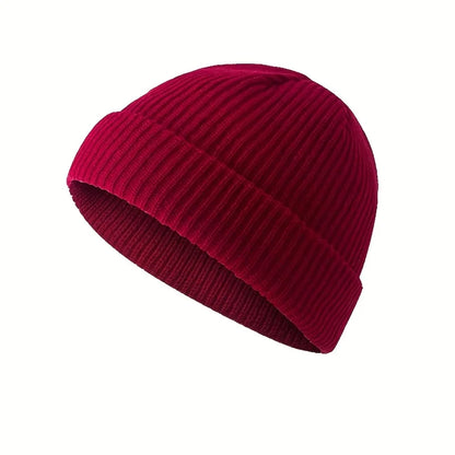 Solid Color Knit Beanie for Men & Women – Warm Winter Skull Cap